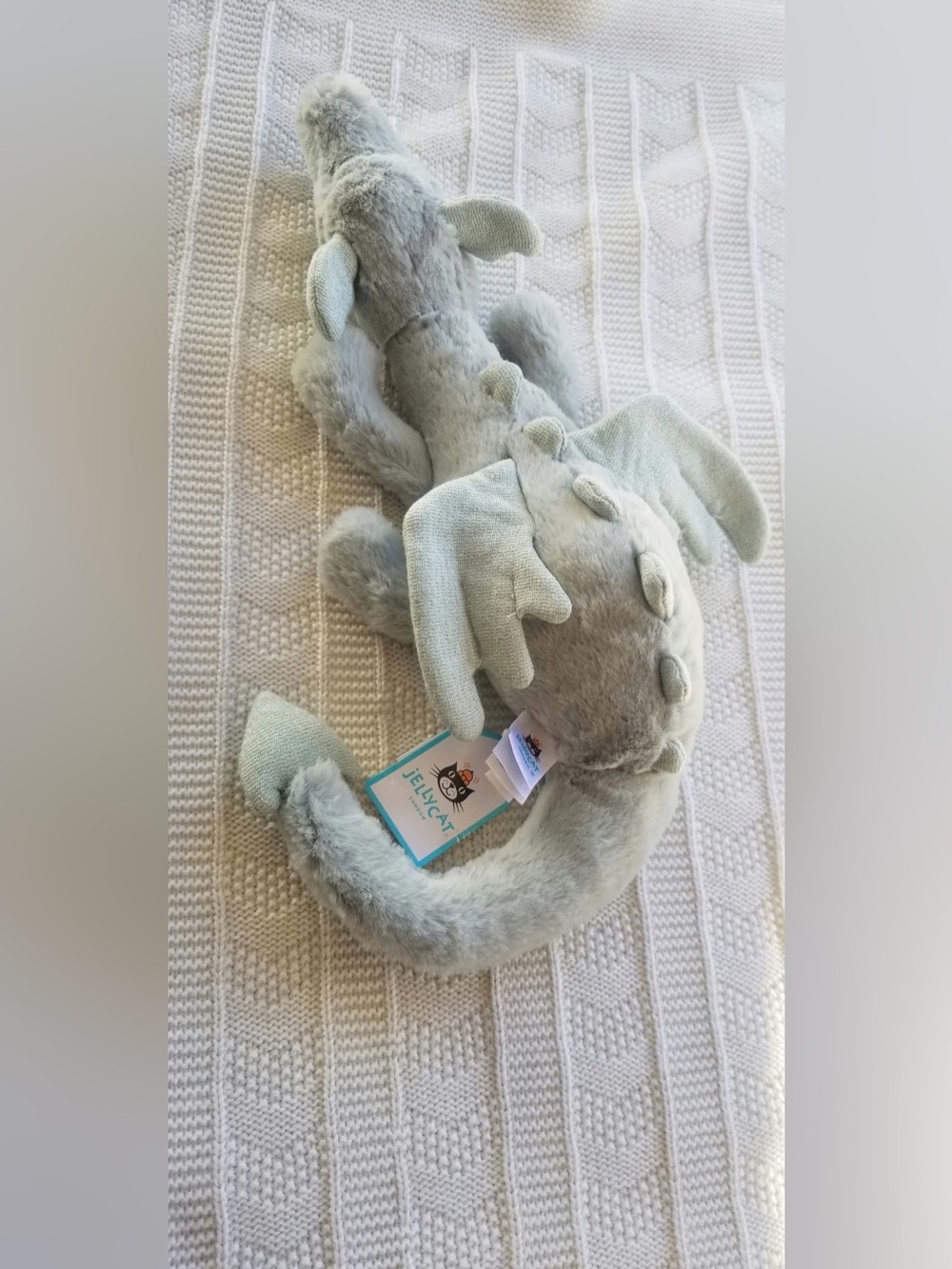 RETIRED Jellycat soft plush dragon in pale green - Picture 8 of 8